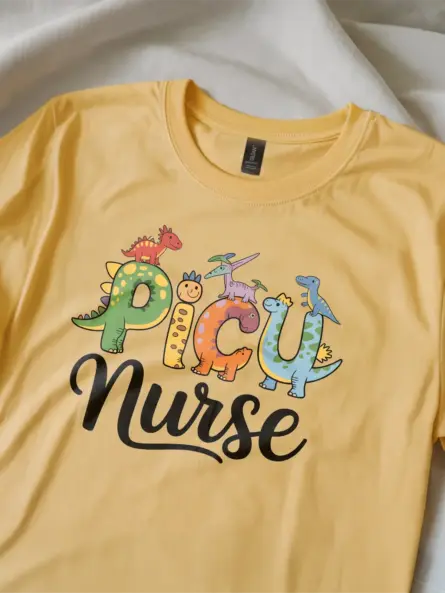 PICU Nurse Dinosaur Shirt – Cute Pediatric Tee - Image 11