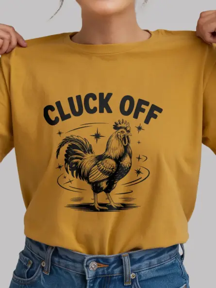 yellow cluck off chicken shirt for farm lovers