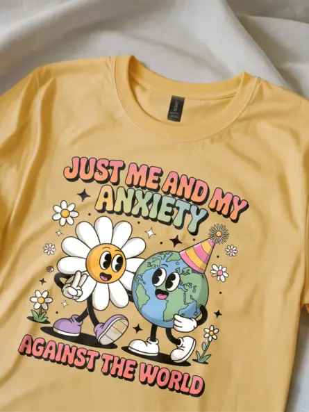 Retro Anxiety T-Shirt – Just Me & My Anxiety - Image 5