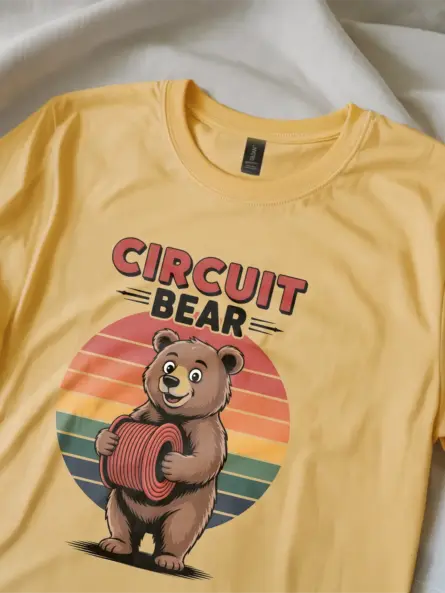 Vintage Electrician Bear T-Shirt for Techies - Image 11