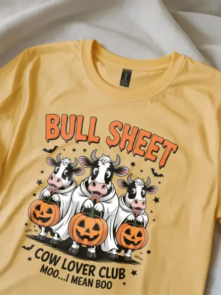 Hilarious Bull Sheet Cow Ghost T-Shirt for Halloween Fans - Image 2