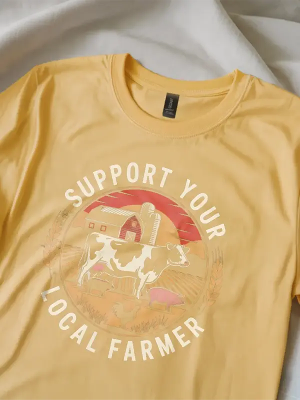 yellow Front View - Support Your Local Farmer T-Shirt