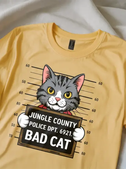 Funny Cat Mugshot T-Shirt for Pet Lovers - Image 8