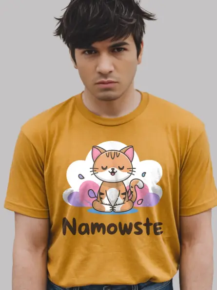 Cat Meditation Shirt – Namowste Yoga Tee - Image 5