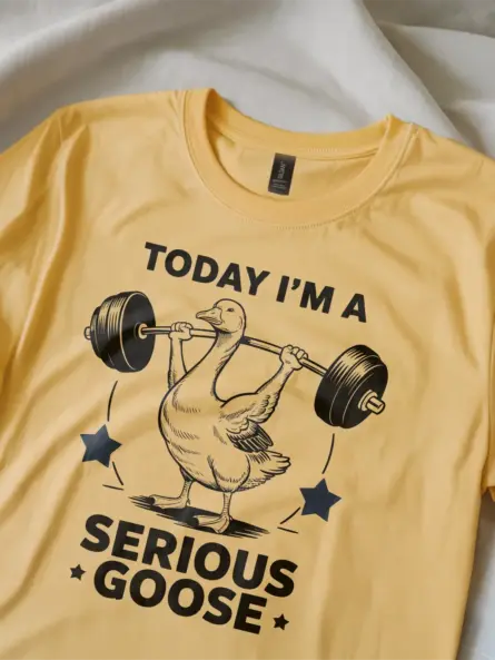 yellow. Shirt Lifestyle Shot - Quirky Gym Apparel - funny vintage gym t-shirt