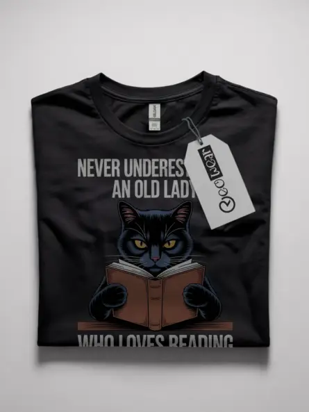 old lady reading t-shirt