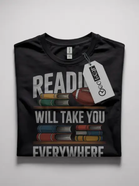 student athlete reading shirt