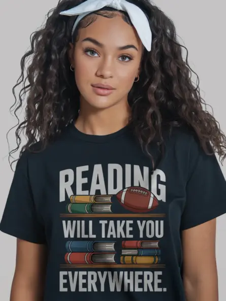 Motivational Student Athlete Reading Shirt – Bold Back to School Tee - Image 3