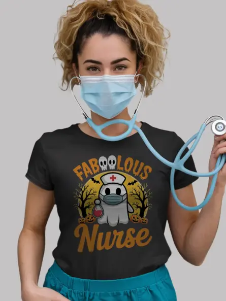 Faboolous Halloween Nurse Shirt – Cute Ghost Tee for Nurses - Image 3