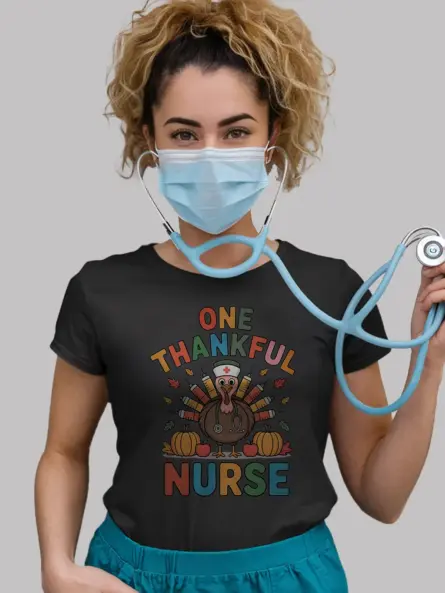 One Thankful Nurse Shirt – Adorable Fall Nurse Appreciation Tee - Image 3