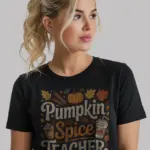 Black Pumpkin Spice Teacher Shirt – Pumpkin Spice Teacher Shirt Front View