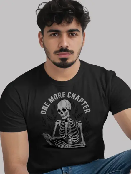 One More Chapter Shirt – Gothic Book Lover Tee for Night Readers - Image 3
