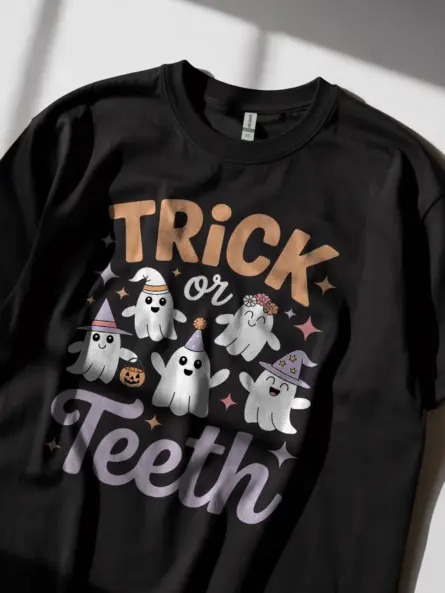 Trick or Teeth Halloween Dental Shirt – Funny & Cute Dentist Tee - Image 2