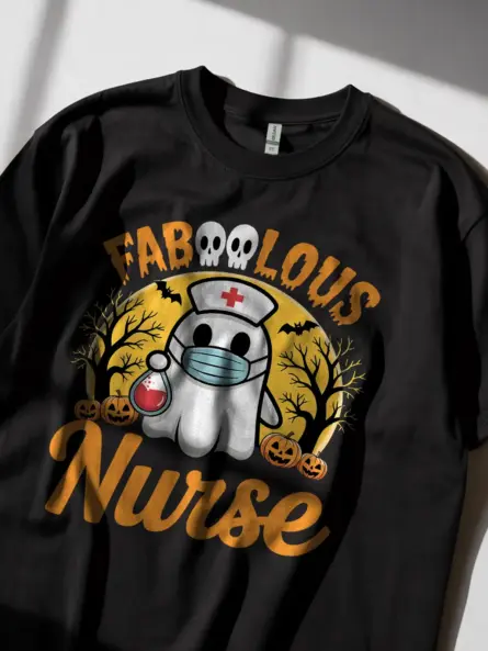 Faboolous Halloween Nurse Shirt – Cute Ghost Tee for Nurses - Image 2
