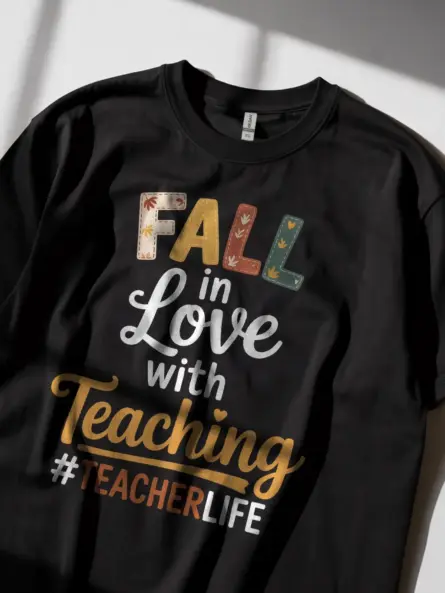 Fall Teacher T-Shirt – Cozy Autumn Vibes for Classroom Style - Image 2