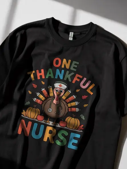 One Thankful Nurse Shirt – Adorable Fall Nurse Appreciation Tee - Image 2