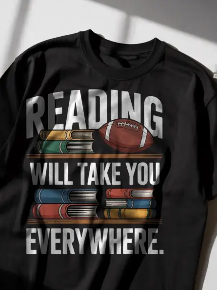 Motivational Student Athlete Reading Shirt – Bold Back to School Tee - Image 2