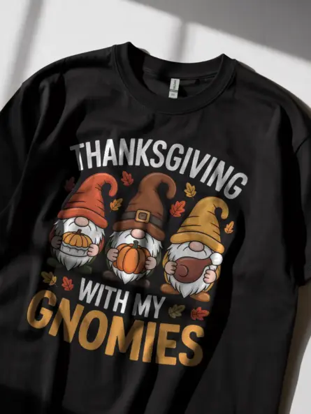 Thanksgiving Gnome T-Shirt – Funny Fall Holiday Top for Gnome Fans - Image 2
