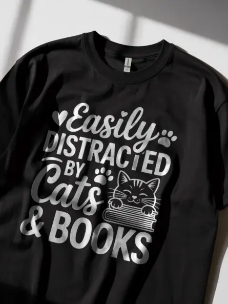 Cat Book Shirt – Irresistible Graphic Tee for Cozy Readers - Image 2