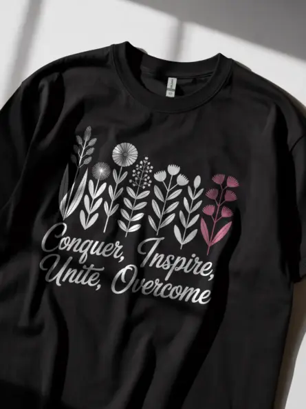 Empowering Breast Cancer Awareness Shirt – Botanical Floral Tee - Image 2
