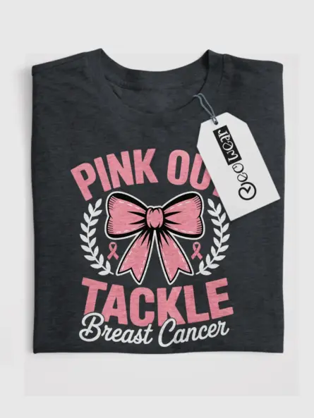 Bold Tackle Breast Cancer Shirt – Pink Out Football Game Tee - Image 4