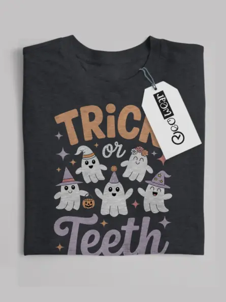 Trick or Teeth Halloween Dental Shirt – Funny & Cute Dentist Tee - Image 4