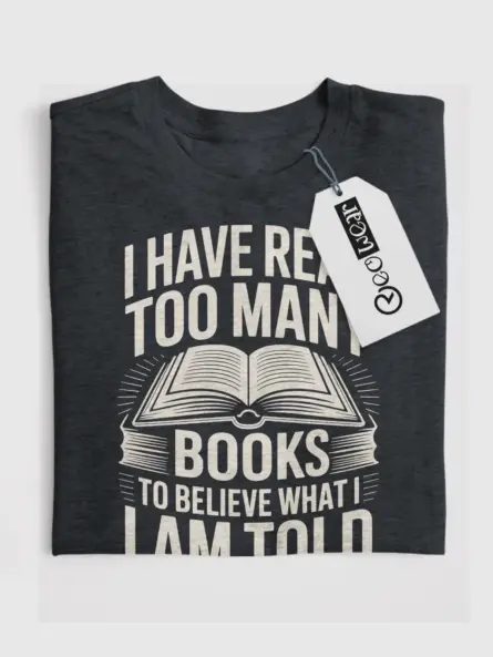 Vintage Books Lover Shirt – Bold Quote Tee for Critical Thinkers - Image 4