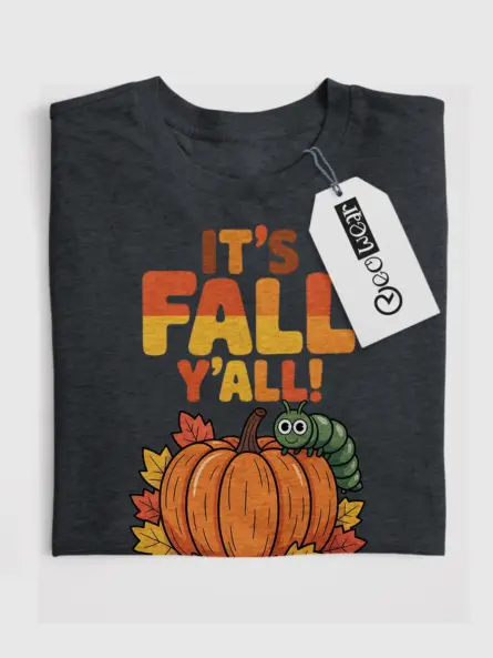 Adorable Cute Fall Teacher T-Shirt – Pumpkin & Caterpillar Design - Image 4