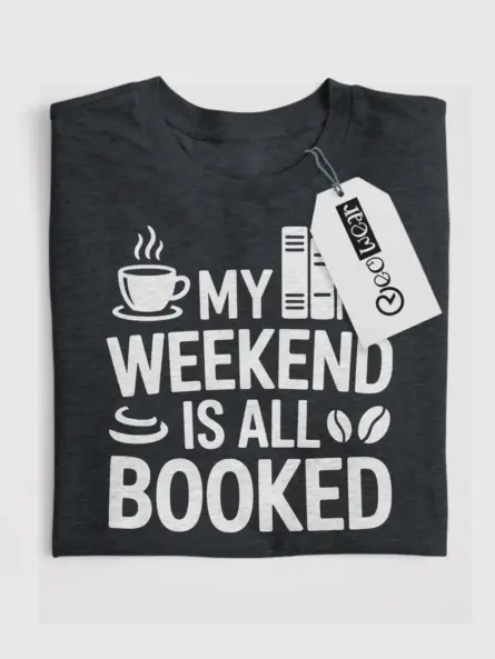 Weekend Book Lover Shirt – Bold Minimalist Tee for Readers - Image 4