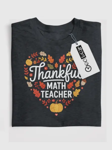 Thankful Math Teacher Shirt – Cute Fall Gift for Educators - Image 4