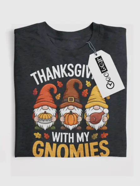 Thanksgiving Gnome T-Shirt – Funny Fall Holiday Top for Gnome Fans - Image 4