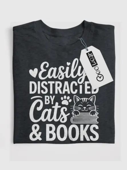 Cat Book Shirt – Irresistible Graphic Tee for Cozy Readers - Image 4