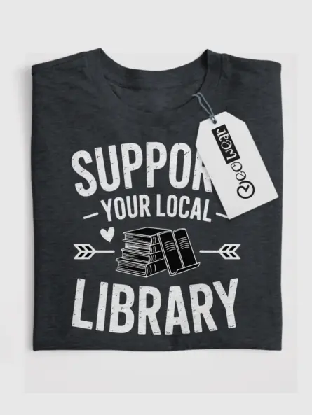 Support Your Local Library Shirt – Vintage Chalk Style Tee for Book Lovers - Image 4