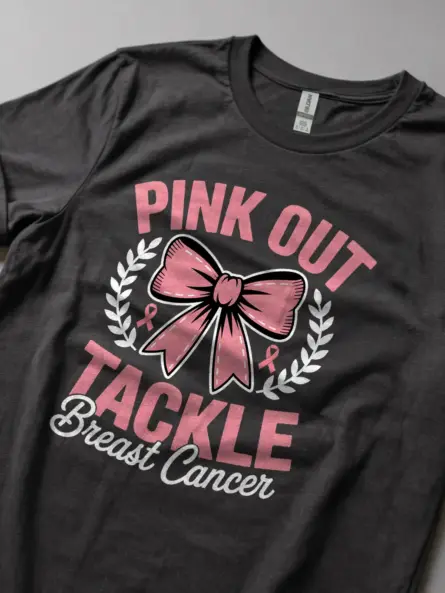 Bold Tackle Breast Cancer Shirt – Pink Out Football Game Tee - Image 5