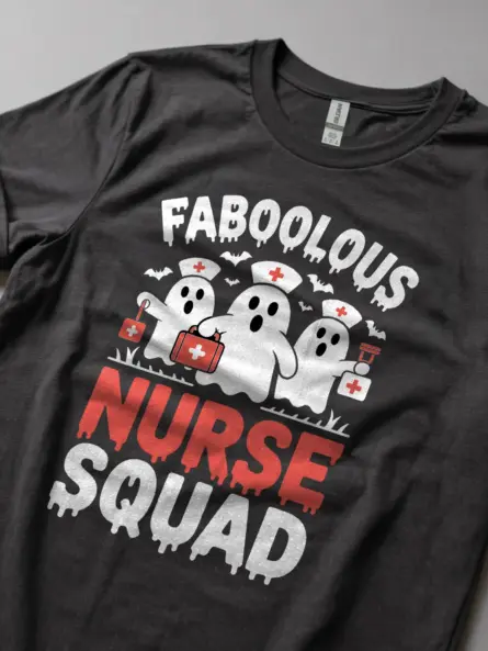 Faboolous Nurse Squad Funny Halloween Nurse T-Shirt for 2025 - Image 5