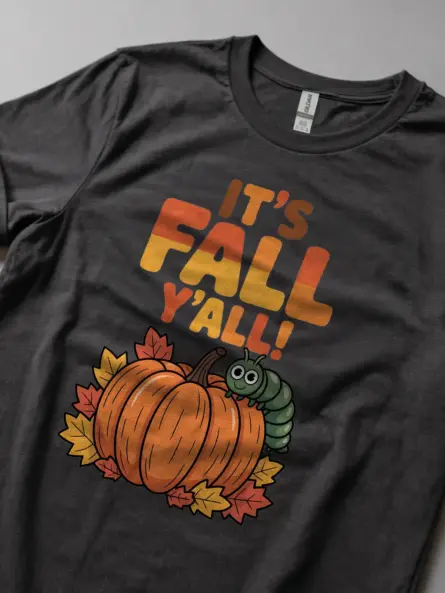 Adorable Cute Fall Teacher T-Shirt – Pumpkin & Caterpillar Design - Image 5