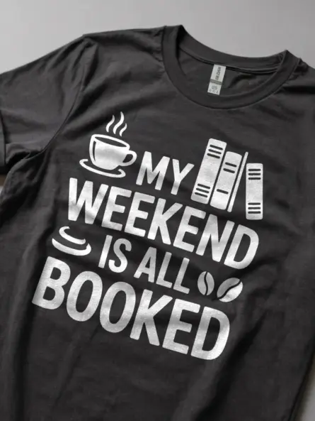 Weekend Book Lover Shirt – Bold Minimalist Tee for Readers - Image 5