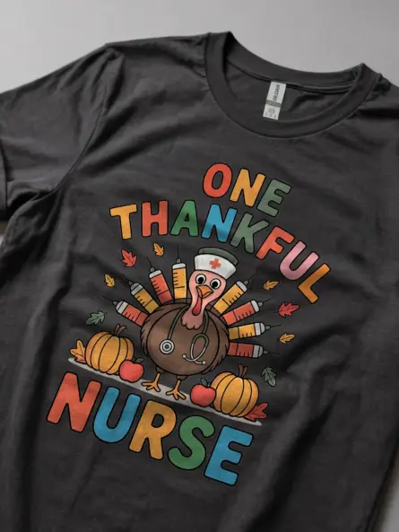 One Thankful Nurse Shirt – Adorable Fall Nurse Appreciation Tee - Image 5