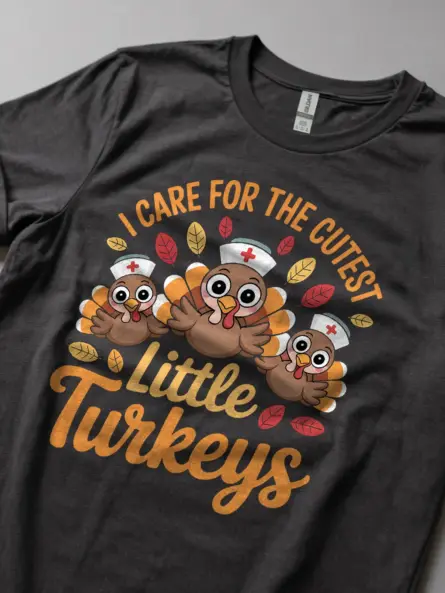 Adorable Cute Nurse Thanksgiving Shirt – Fun Turkey Design for Women - Image 8