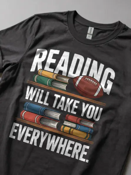 Motivational Student Athlete Reading Shirt – Bold Back to School Tee - Image 5