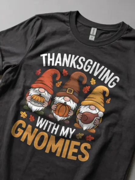 Thanksgiving Gnome T-Shirt – Funny Fall Holiday Top for Gnome Fans - Image 5
