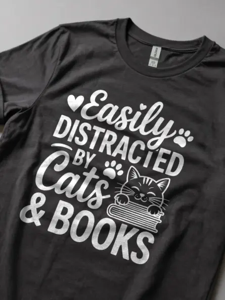 Cat Book Shirt – Irresistible Graphic Tee for Cozy Readers - Image 5