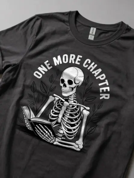 One More Chapter Shirt – Gothic Book Lover Tee for Night Readers - Image 5