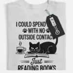introvert reading cat t-shirt
