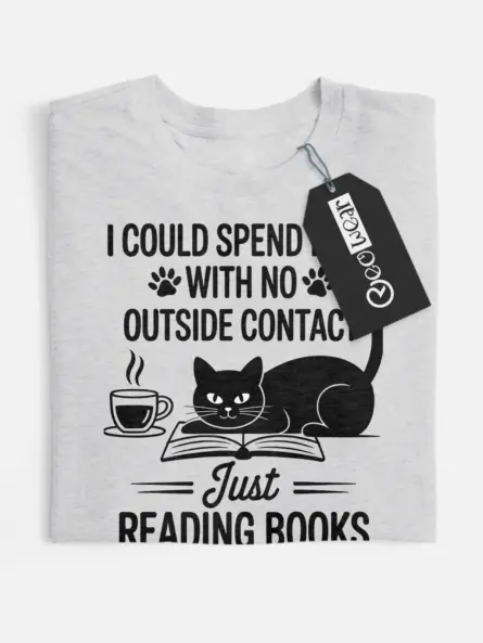 introvert reading cat t-shirt