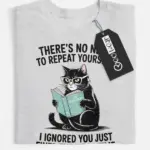 sarcastic cat reading t-shirt