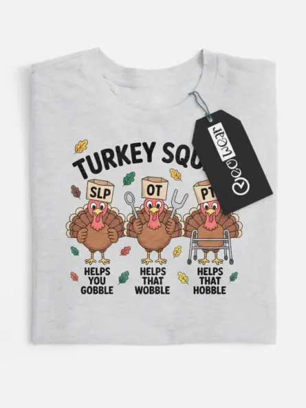 Therapy Humor Shirt – Hilarious Turkey Squad Tee for SLP OT PT - Image 4