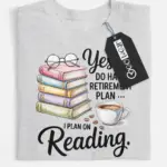 retired book lover t-shirt