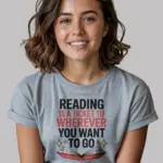 grey reading shirt reading is a ticket phrase front look