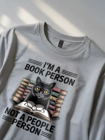Funny Book Person T-Shirt for Introverts – Bold Dark Humor Tee - Image 2